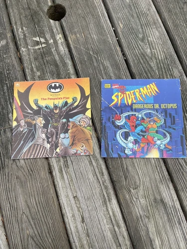 VINTAGE MARVEL SPIDER-MAN & BATMAN - GOLDEN BOOK Lot of 2