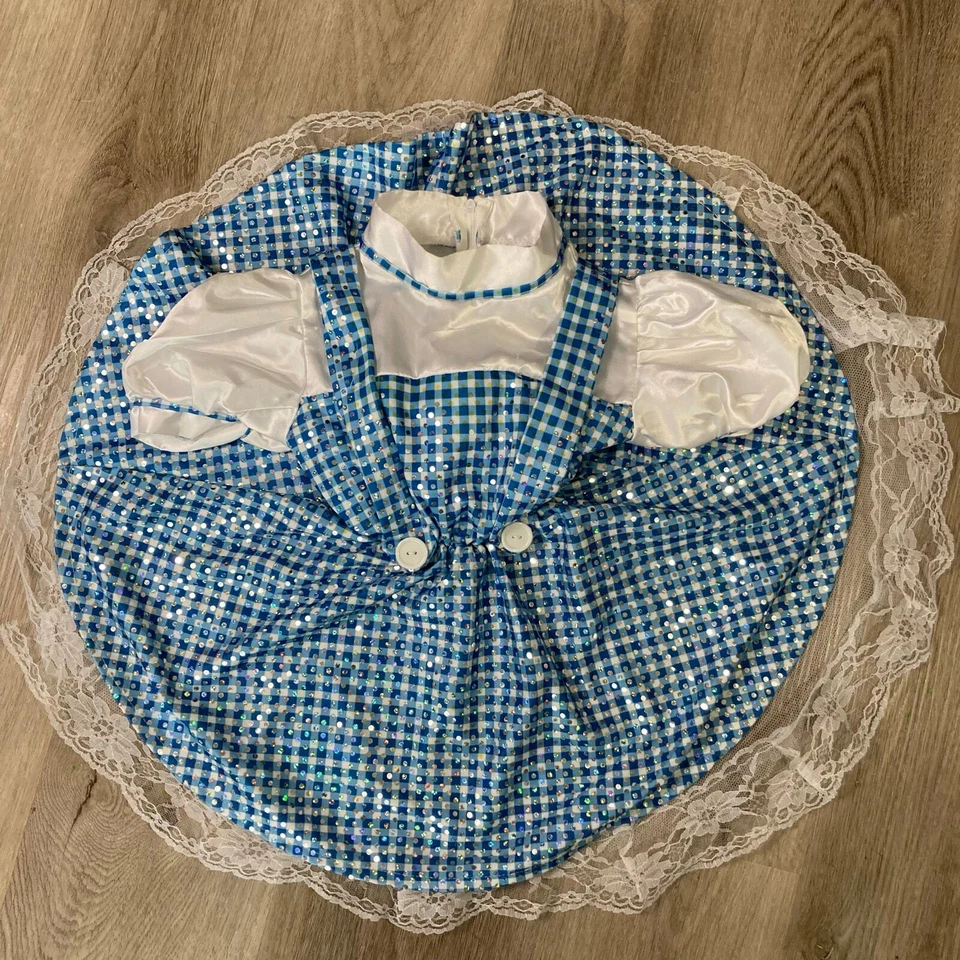 Vestido fantasia Rubies meninas Dorothy tamanho 4 azul Mágico de Oz roupa de festa - Imagem 2 de 4