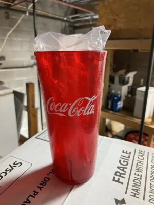 New (6) Coke Coca Cola Restaurant Red Plastic Tumblers Cups 20 oz Carlisle