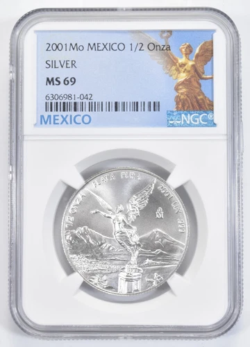 1/2 Mexico Onza 2001 MS69 Libertad Mexico Mexican NGC