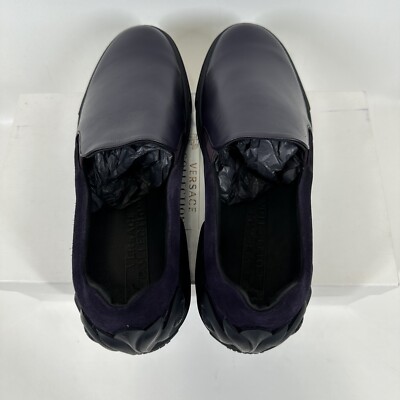 Versace Collection Baroque Slip On Sneakers Shoes Purple Men\'s Size‎ 11M Versace Collection Baroque Slip On Sneakers Shoes Purple  main image 4