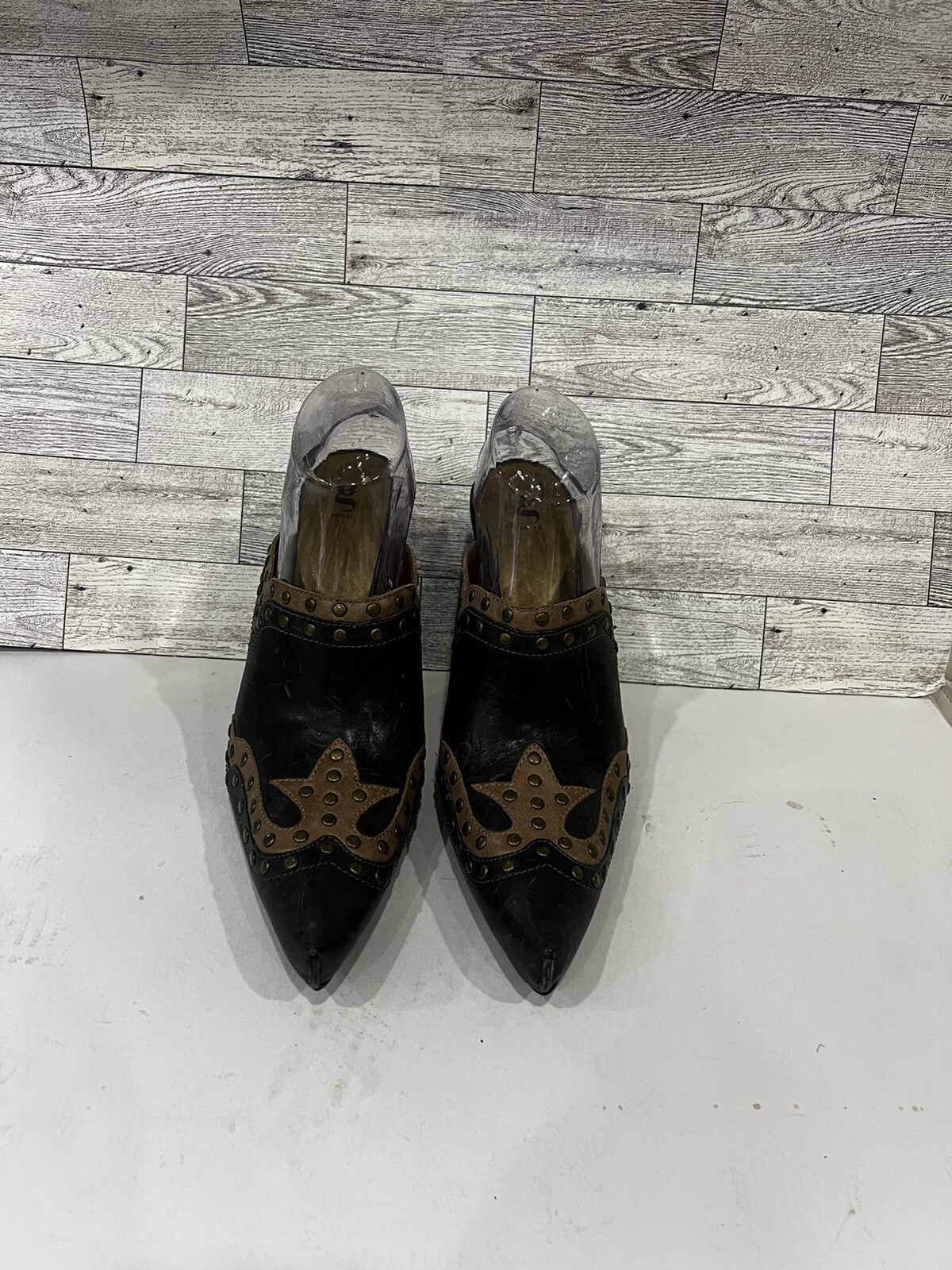 Mules Cole Haan G Series Nike Air - Taille 9, Cuir Noir, Plateforme, Occasion