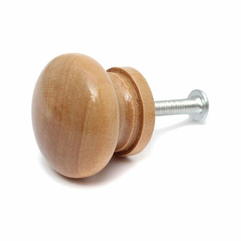 Wooden Knob Handle Kitchen Door Drawer Solid Oak Wood 25 28 32 mm Diameter Round - Image 3 of 4