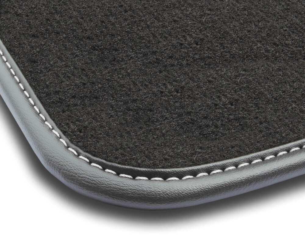 Tapis velours avec contour cuir blanc C1 - Protection moquette I