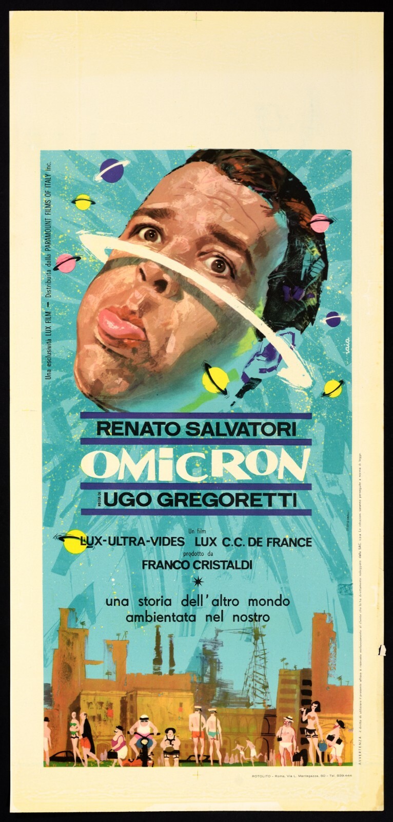 Locandina originale film Omicron (1963) - Regia di Ugo Gregoretti