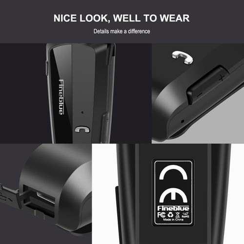 FineBlue F990 Earphone Vibrate Clip Wireless Retractable Headset Bluetooth5.0 - Picture 11 of 11