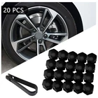 For AUDI 17mm WHEEL NUT BOLT COVERS LOCKING CAPS Black