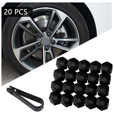 #ad #ad For AUDI 17mm WHEEL NUT BOLT COVERS LOCKING CAPS Black $4.55