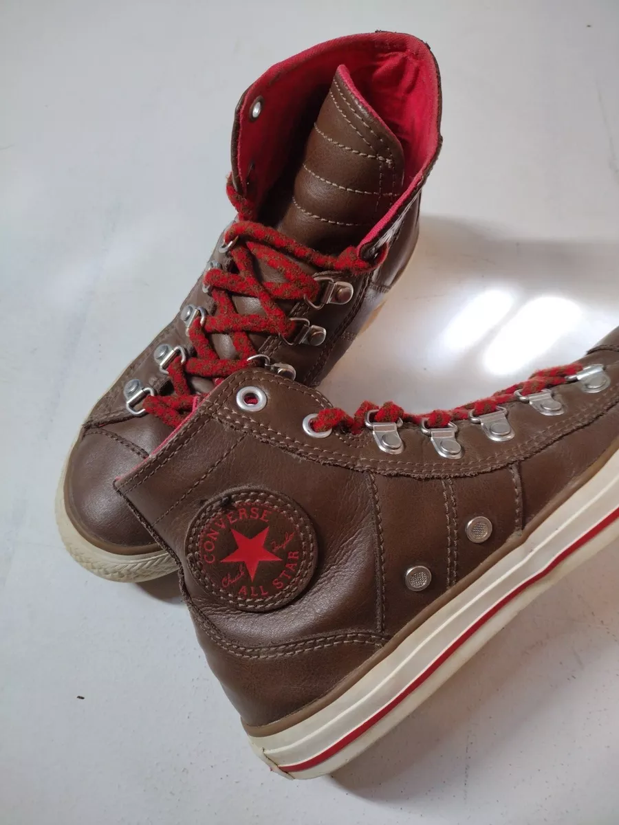 Red leather deals converse womens