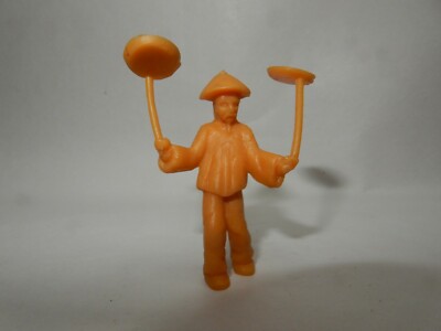 ZIRKUS PORZELLAN CHINAMAN SPINN 60er - 70er VINTAGE FIGUR - HELLBRAUN KUNSTSTOFF 