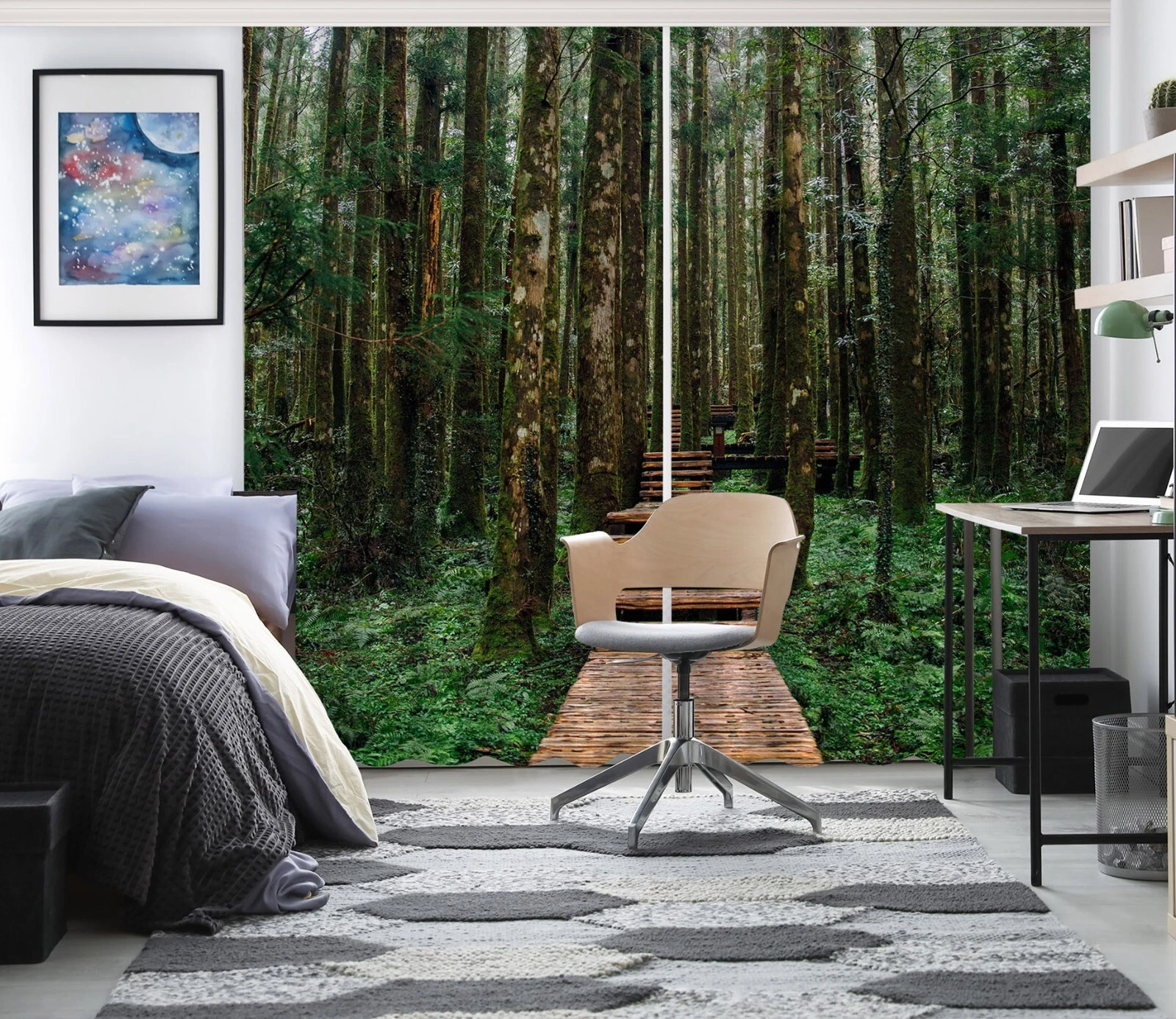 3D Wet Forest ZHUC339 Photo Curtain Window Blockout Fabric Vera 2023
