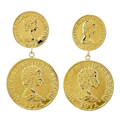 neuer Ohrring ohne Marke K18 Gelbgold Münze