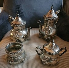 4 Piece Sterling Silver Tea Set - Old English - By Poole - 2642 grams