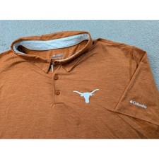 Columbia Texas Longhorns Mens XXL Polo Shirt Burnt Orange Heather Performance XL