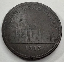1813 FLINT LEAD WORKS 1d ONE PENNY TOKEN COIN
