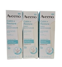 3 Pack Aveeno Calm Restore Daily Moisturizer Broad Spectrum SPF 30 1.7oz BB 4/26