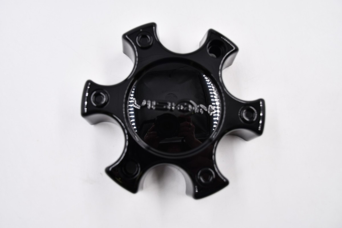 Vision 375 Warrior Gloss Black 6 Lug Wheel Center Cap w Screws