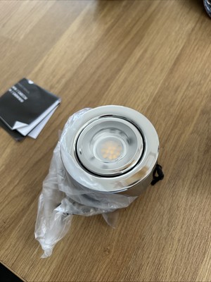 KNIGHTSBRIDGE CHROM RUNDE OBERFLÄCHE WARMWEISS LED UNTERSCHRANKLEUCHTE 230V