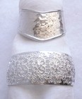 Vintage Current Silver Tone Hematite Rhinestone Bangle Cuff Bracelet Lot — photo 5