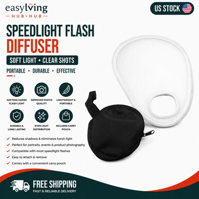 Foldable Camera Flash Diffuser with Bag   Softens Light & Easy to Install