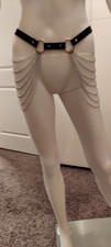 Belt - Waist Faux Leather with Chain Accents - Womens - size small - 10