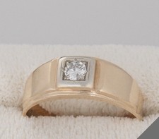 Men  s Vintage 14kt Gold Natural Diamond Ring 6.3G
