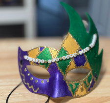 Mardi Gras eye Mask- "Let the good times roll" Mask