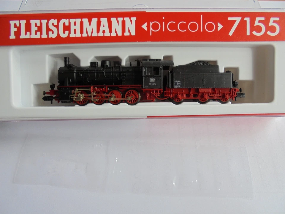 Fleischmann N, 7155, BR 55, DB, Nr. 55 2875 DB, schwarz/rot, DB-Keks, neu/OVP 