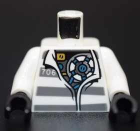 LEGO Minifigure Torso Arms Prisoner mechanical robot white Ninjago Zane 70591