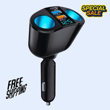 Car Cigarette Lighter Socket Adapter Dual USB Double Plug Charger Splitter 12V