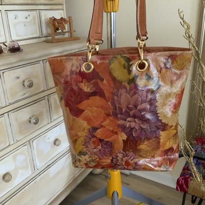 Maurizio Taiuti Women's Leather Tan Floral Shoulder Bag Beautiful Condition