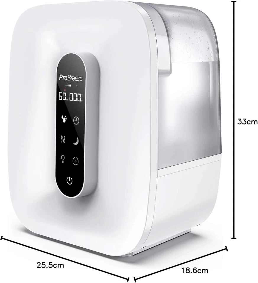 Pro Breeze 5.6L Ultrasonic Humidifier & Aroma Diffuser – Cool/Warm Mist with LED - Image 2 of 4