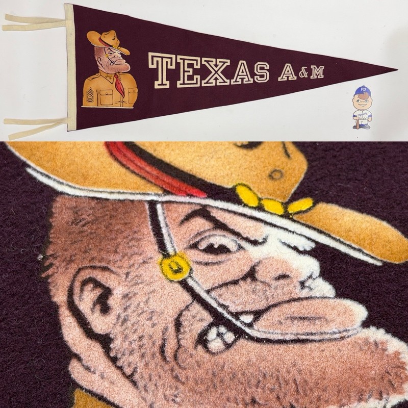 Vintage Texas A&M Aggies University Pennant 11x29 inch Football