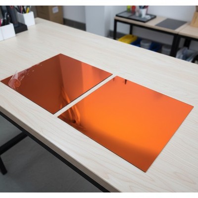 High-Quality Orange Mirror Acrylic Plexiglass, 2-Piece Set, Perfect for Displays