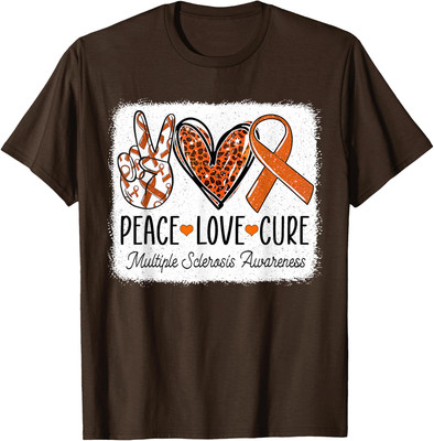 Peace Love Cure Warrior Multiple Sclerosis Awareness  Unisex T-Shirt
