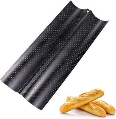 Baguette Backblech, Französische Brotform Kohlenstoffstahl 2 Stück