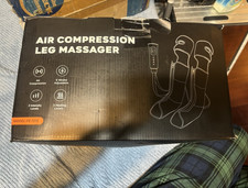 Air Compression Leg  Foot Massager w/ Heat Setting, Black, FE-7212