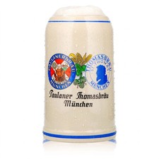 Paulaner Bier Glas Tonkrug 1l Bierseidel Thomasbr&auml;u M&uuml;nchen Rastal Steingut