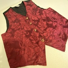 VTG Sitting Pretty 70s-80s USA Made Satin Red Black Floral Vampire Core Women S