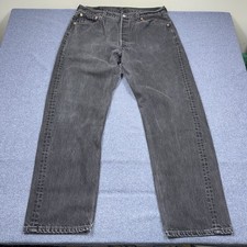 Vintage Levis 501-0660 Mens Black Button Fly Jeans 36x30 Made in USA Fits 34x30