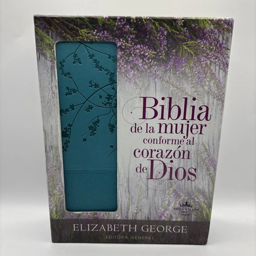 Biblia Mujer Conforme al Corazón de Dios RV1960 Floral Aqua EUC!