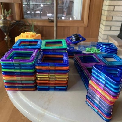 Magformers Lot (86) Pieces Magnetic Creativity Building Toys Wheels People