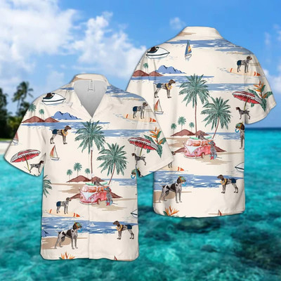 German Wirehaired Pointer Summer Beach Hawaiian Shirt Hawaiian Shirts for Men Sh