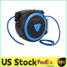 50FT/65FTx3/8 IN Retractable Air Hose Reel W/Auto-Rewind Slow Return Any Lengt