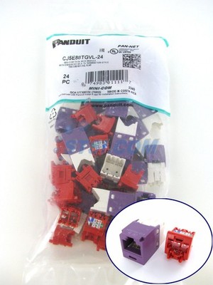 (24-PACK) Panduit CJ5E88TGVL-24 Cat5e Mini-Com Jack Module, Violet ~STSI