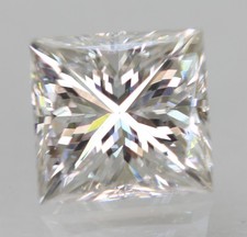 Certified 0.78 Carat E VVS2 Princess Natural Enhanced Loose Diamond 5.09x4.83mm