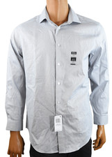 Calvin Klein Steel Mens Dress Shirt New XL 17 34/35 Gray Stripe Slim Fit
