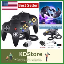 Wired Joystick Controller for Nintendo 64 - Ergonomic 10-Button, Black, PC  ...