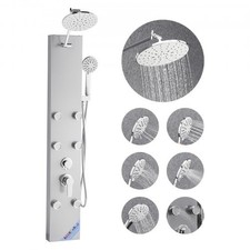 Shower Panel Tower System with Rainfall Shower Head, 49 in Brushed Stainless Ste