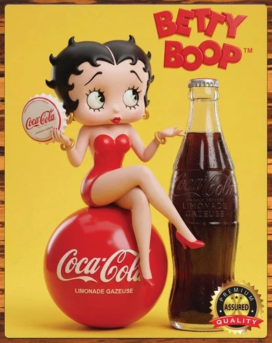 Betty Boop – Coca-Cola - Vintage - Premium Aluminum Metal Sign – 11 x 14